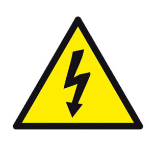 Etiqueta adesiva apli de
sinalizacao simbolo alta tensao
114x114 mm.