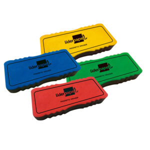 Apagador liderpapel quadro
branco magnetico cores sortidas
130x60 mm.