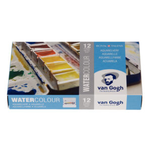 Aguarelas Pastilhas Caixa de Metal de 12 + Pincel